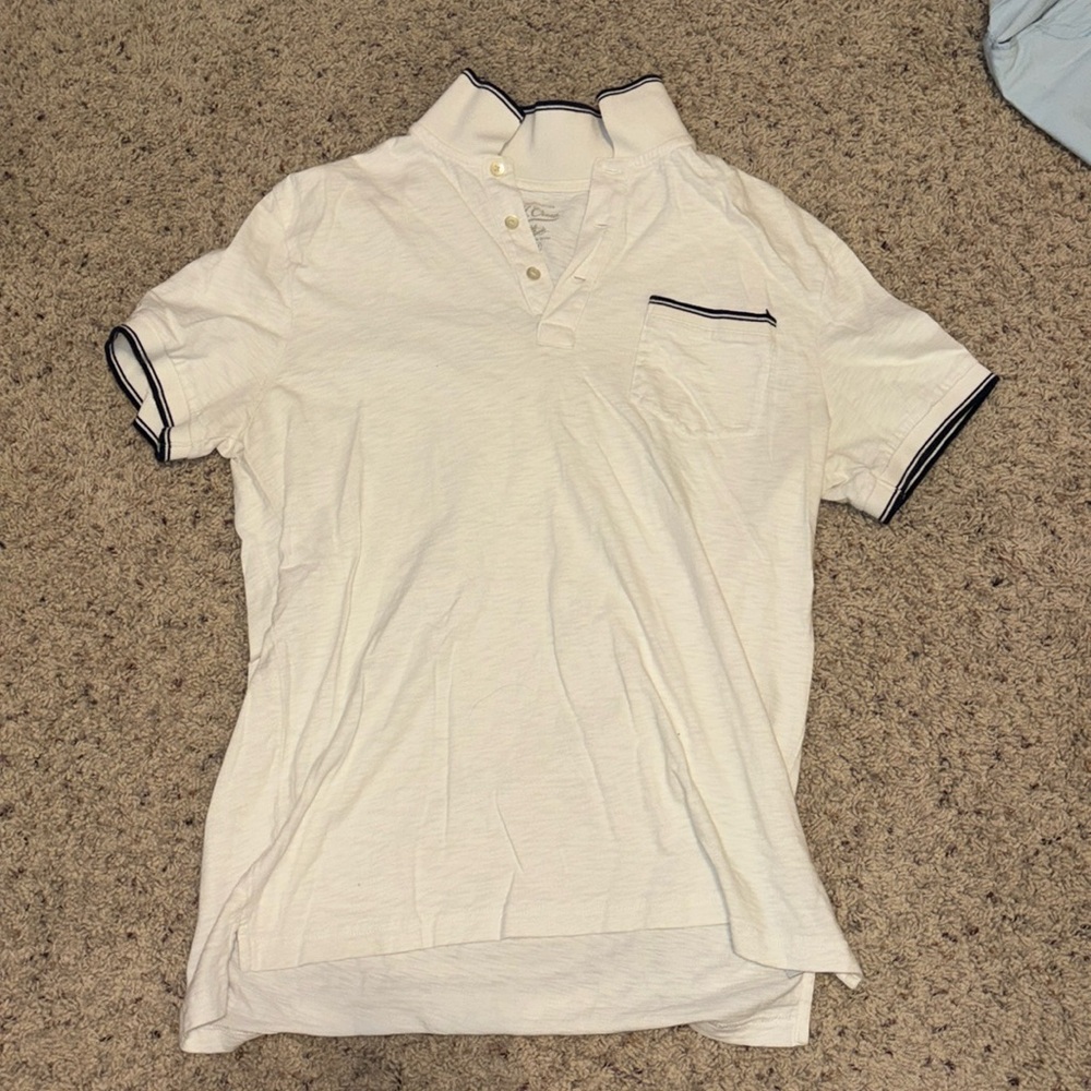 Jcrew men’s medium white polo shirt